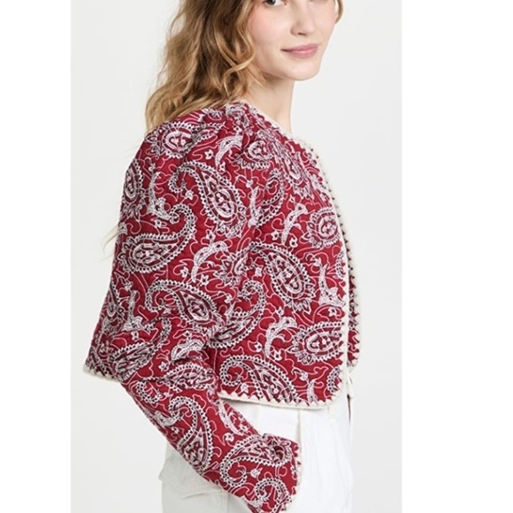 SEA New York Red Jacket Cropped Theodora Paisley Quilted Cotton Size S NWT - Picture 4 of 8